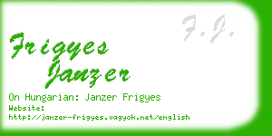 frigyes janzer business card